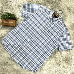 良品❗️【GAP】ギャップ ボタンダウンチェックシャツ (M) 白系