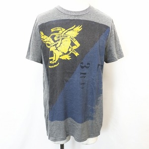 AMERICAN EAGLE OUTFITTERS アメリカンイーグル M メンズ インポート古着 半袖Tシャツ デザインカットソー ビッグプリント 服 ヘザーグレー