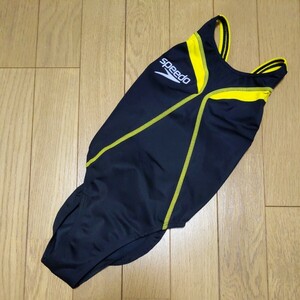 美品 レースカットスーツ FASTSKIN-XT ACTIVE HYBRID SD32A05 140サイズ SPEEDO 競泳水着 ブラック×イエロー スピード ファーストスキンXT