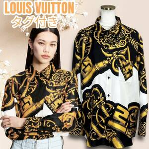 タグ付き☆日本完売品☆Louis Vuitton ルイヴィトン 30万 ブラウス バロック柄 42 XL シルク100% 絹 SILK SEDA 現行品 ドレスシャツ 長袖