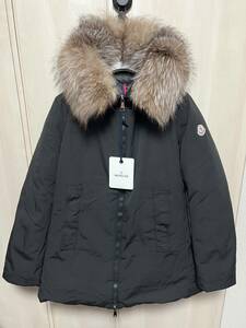 XXLサイズ【未使用】MONCLER BLAVET ブラベット フォックスファー TG4　ブラック　黒色　本物保証　◆定価36万円◆　人気ダウンジャケット