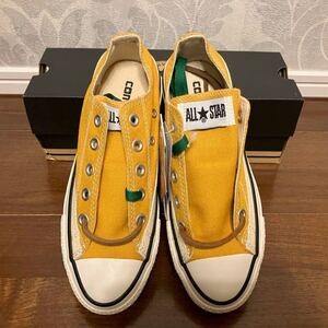 新品 タグ付き ★ converse コンバース キャンバー オールスター レディース スニーカー レザー＆カラー紐 マスタード 23㎝ ★ イエロー 黄