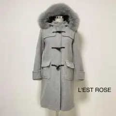 レストローズLEST ROSEダッフルロングコートファーフード ライトグレーM