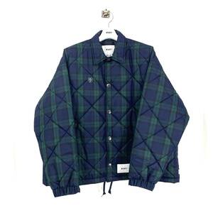 WTAPS CHIEF JACKET NYLON TAFFETA TEXTILE GREEN CHECK 2 M ジャケット ナイロン チェック ブルゾン グリーン ネイビー キルティング