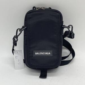 ★⑥BN1768□BALENCIAGA バレンシアガ EXPLORER エクスプローラー クロスボディバッグ スマホ ショルダー ウォレット ブラック 593329