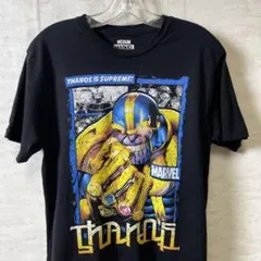 マーベル　サノス　黒ブラック半袖Ｔシャツ　サイズＭ　コットンシャツ　メンズ　古着