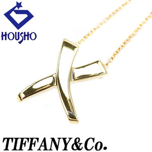 年末大感謝祭【最大40%OFF】ティファニー キス ネックレス K18YG TIFFANY&Co. 送料無料 美品 中古 SH113928