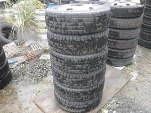 送料無料●鉄ホイール 5H-203.2 6本 9分山 19年 ダンロップ 205/65R16 109/107L LT 16インチ●34672