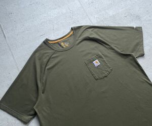 Carhartt カーハート ショートスリーブ ポケット付き Tシャツ オリーブ 2XL リラックスフィット