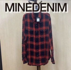 ☆新品未使用☆定価35200円【MINEDENIM】Distortion Ombre Check L.Western SH　メンズ RED BLACK 　木村拓哉　キムタク　芸能人