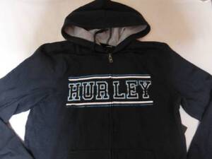 ☆USA購入【Hurley】裏起毛ロゴプリントフルジップパーカーUS M