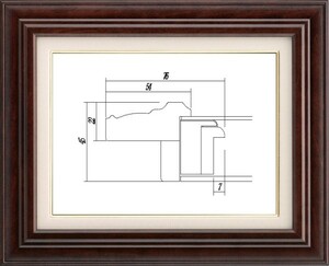 油絵用 額縁 木製フレーム アクリル付 7741 サイズ P30号 シタン