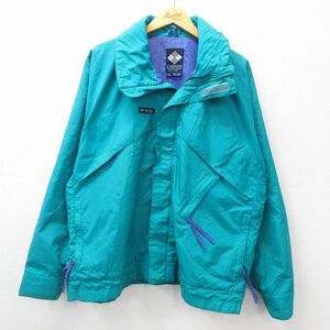 XL/古着 コロンビア 長袖 ナイロン ジャケット メンズ 90s 大きいサイズ 青緑 24oct28 中古 アウター