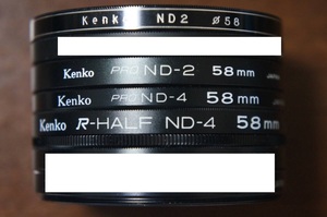 【480円/枚】[58mm] Kenko ND 2 ND 4 R-HALF ND-4 減光フィルター