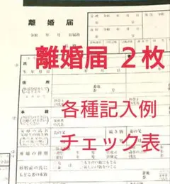 b３６９【普】離婚届　各種届　詳細記入例