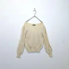 【23区】長袖 ニット セーター Vネック カシミヤ ウール M