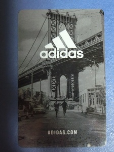 ☆激レア NYマンハッタン アディダス【adidas】直営店舗入手 マンハッタン橋【Manhattan Bridge】 ジョギング絵柄プラスティックカード