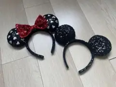 ディズニーリゾート＊ミッキー&ミニースパンコールカチューシャセット