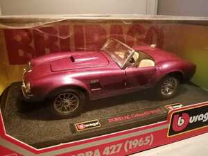 コブラ FORD AC COBRA427　1965年式　1/24　BURAGO　1990年代　イタリア　店舗在庫品　モデルカー　ミニカー　オープンカー　O72w1