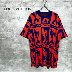 『LOUIS VUITTON』ルイヴィトン (XL) 総柄半袖サマーニット