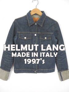 90s 本人期 ヘルムートラング ★ 1997 イタリア製 デニムジャケット 42 ★ HELMUT LANG レディース アーカイブ オールド Gジャン ブルゾン