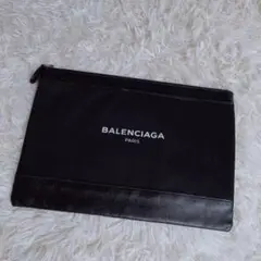 美品✨ BALENCIAGA クラッチバッグ ブラック キャンバスレザー