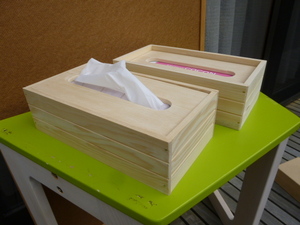手造り　米ヒバティッシュケース（箱・ソフトパック兼用）2個組