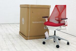 【未開封未使用品】 ハーマンミラー セイルチェア ミドルバック 中古 Herman Miller 中古オフィス家具 フルアジャスタブル ランバー レッド