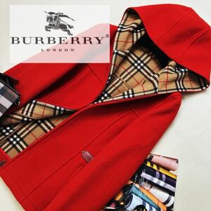 b3 美品【アイコ盛りの1枚!!】参考価格14万●BURBERRY BLUE LABEL●華やかなシルエット〜高級ジップアップコート バーバリーコート M