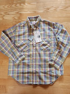 新作　送料込★BIG -JOHN ビッグジョンMS001R-71 HEAVY COTTON CHECK FLANNEL SHIRTS ヘヴィーフランネルシャツ　グレー　L