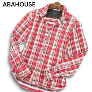 ABAHOUSE アバハウス 秋冬★ ヘビー フランネル チェック シャツ 長袖 厚手 Sz.2 メンズ　A4T11508_A#B