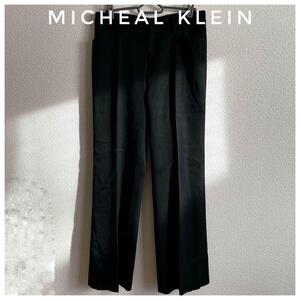 MICHAEL KLEIN 黒 スラックス ピンストライプパンツ