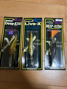 メガバス　オールド　deep x 200とdeep x 201とメガロイド　LIVE-X Plus 3個セット　megabass 限定　完パケ