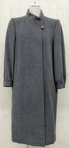 CARAT カラット SANYO サンヨー ＊CASHMERE カシミヤ 混 ＊スタンドカラー ロングコート ジャケット ＊7AR size ＊グレー シック シンプル