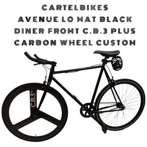 CARTELBIKES AVENUE LO MAT BLACK DINER FROMT C.B.3 PLUS CARBON WHEEL CUSTOM カーテルバイクス アベニューロー ピストバイク M(54) 