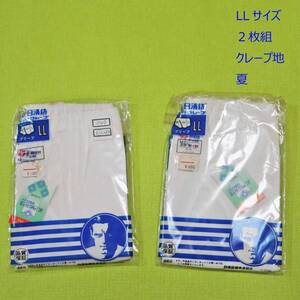 2538 　メンズ紳士　ブリーフ　涼しい　三ツ桃クレープ　２枚組　LLサイズ　綿　日清紡　デッドストック　長期保管品