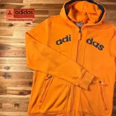 【D97】希少 adidas フルジップアップ パーカー オレンジ M