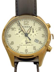 TIMEX◆クォーツ腕時計/アナログ/レザー/CRM/BRW/SS/TW2R88300