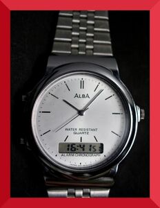 セイコー SEIKO アルバ ALBA デジアナ 3針 V041-8050 男性用 メンズ 腕時計 W851 ジャンク 稼働品