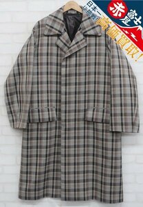 3J0935/未使用品 AURALEE A9AC01BN DOUBLE FACE CHECK SOUTIEN COLLAR COAT オーラリー ダブルフェイスチェックステンカラーコート