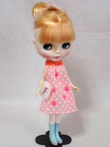 Doll Dressingハンドメイド ネオブライス サイズお洋服セット人形アウトフィット/衣装/ワンピース/ドレス/白タイツ/ドール服/レトロ/バッグ