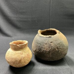 【A89】送無 古陶器 壺 2点 土師器 土器 陶片 瓶 花瓶 発掘 旧家蔵出