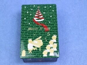 M192★ アンティーク 缶 メリー・クリスマス　小物入れ　14.5×9cm　