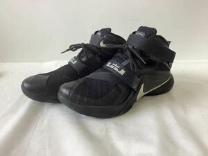 ○営TK049-A12下S80【埼玉発】NIKE LEBRON SOLDIER 9 ナイキ レブロン ソルジャー 9 ブラック×メタリックシルバー 28cm 749417-001