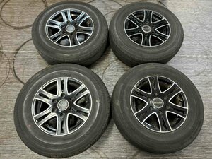 中古★HOT STUFF Exceeder 15インチ タイヤホイール 4本セット★15/6J/+33/139.7/6穴/ハブ径約107mm★195/80R15 107/105L LT★ハイエース等