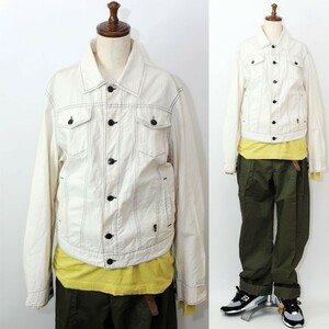 【国内正規品 イタリア製希少90S】メンズ Vivienne Westwood ANGLOMANIA アングロマニア ヴィヴィアンウエストウッド アイボリーGジャン 46