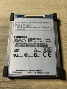 TOSHIBA 東芝 HDD mk8009gah 80gb ハードディスク ドライブ