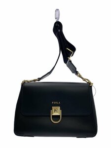 FURLA◆ショルダーバッグ/レザー/BLK/無地/WB00896