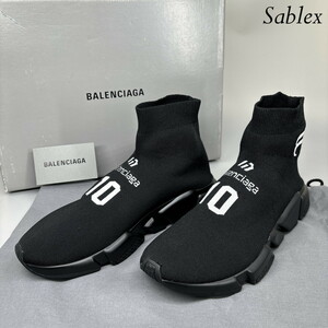 1円【新品未使用】BALENCIAGA バレンシアガ スピードトレーナー ロゴ ソックススニーカー ブラック 27cm メンズ スニーカー 箱袋有 