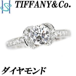 ティファニー ダイヤモンド リボン エンゲージメント Pt950 TIFFANY&Co. 送料無料 美品 中古 SH99841